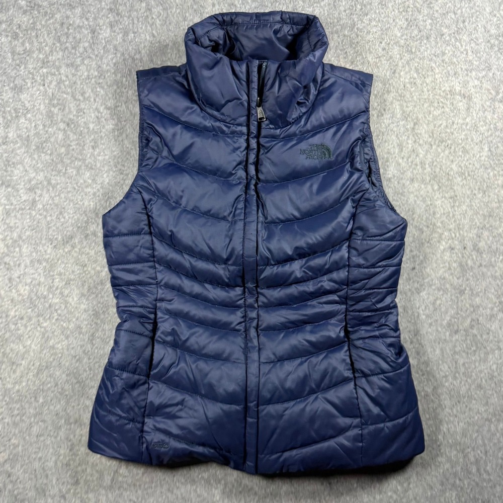 The North Face Womens Aconcagua 550 Down Puffer Vest Navy Blue Small Causal